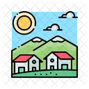 Village Landscape Nature Icon