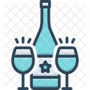 Cava Vino Botella Icono