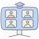 Virtual Classroom Lineal Color Icon Icon