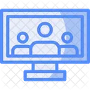 Virtual Meeting Online Collaboration Digital Conferencing Icono