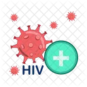 Virus hiv with shield medicine  Icon