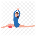 Vorwartsbeuge Yoga Pose Flexible Figur Symbol