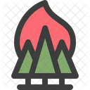 Waldbrand Feuer Wald Symbol