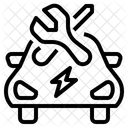 Wartung Und Reparatur Von Elektrofahrzeugen EV Elektroauto Symbol