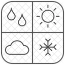 Weather Patterns Forecasting Thinline Icon Icon