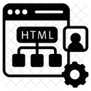 Web Hierarchy Data Flow Algorithm Icon