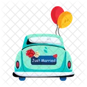 Just Married Wedding Car Marriage Car 아이콘