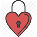 Wedding Padlock Heart Key Icon