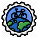 Fahrrad Briefmarke Welt Symbol