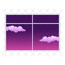 Window Isolated Twilight Sky Stars Window View アイコン