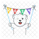 Bear Banner Winking Bear Party Pennants アイコン