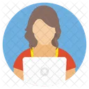 Female Desk Employee Icon