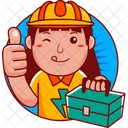 Cartoon Worker Character Icon