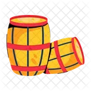 Wooden Barrels Wooden Cask Wooden Drums Icon