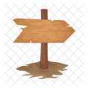 Wooden Board Direction Icon