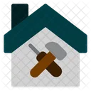 Flat Home Building Icon