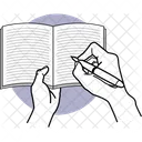 Writing Book Holding Paper Icon