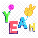 Yeah Word Yeah Text Typographic Letters アイコン