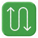 Zigzag Curve Moving Sign Way Direction Arrow Icon