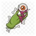 Zombie Hand Eyeball Halloween Icon