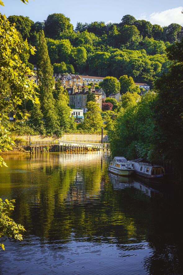 Summer Bliss Along Avon River: Bath City View in Somerset, England