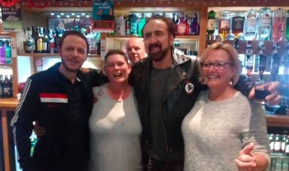 Nicholas Cage at a pub