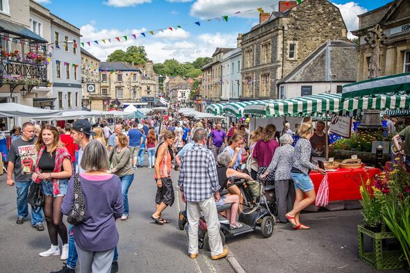 Sunday Market street taken in Frome, Somerset, UK