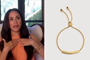 meghan markle style outfit monica vinader gold bracelet