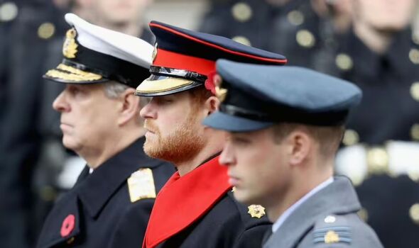 Andrew, Harry and William at Remembrance Day