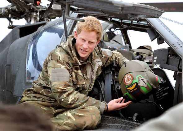 Prince Harry in apache helicopter