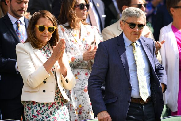 Carole and Michael Middleton watch Wimbledon