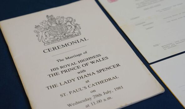 Ceremonial programme for Charles and Diana's wedding