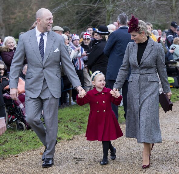 Zara and Mike walking with Lena