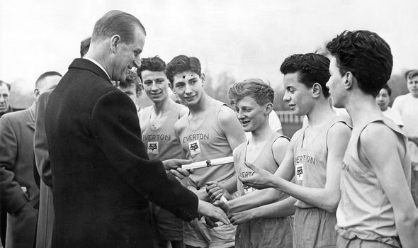 Philip greeting participants from the Duke of Edinburgh awards