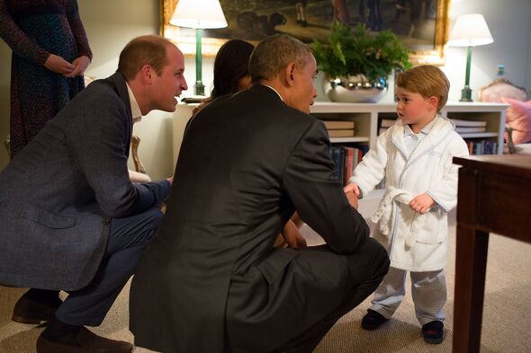 Little George meets Barack Obama