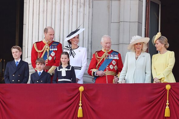 Royal Family on balcony after Trooping the Colour