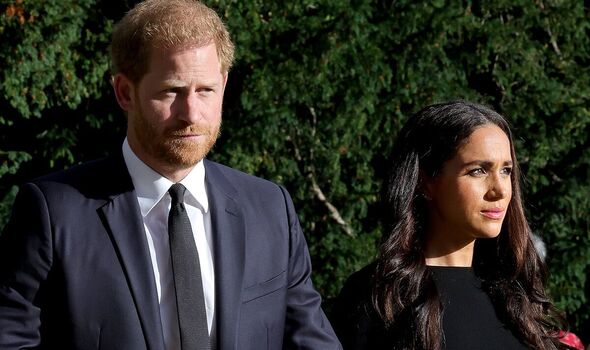 Prince Harry and Meghan Markle outside Windsor castle