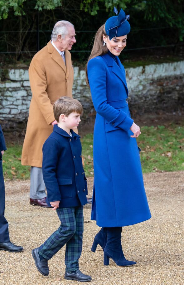 prince louis wears tartan trousers next to mum kate