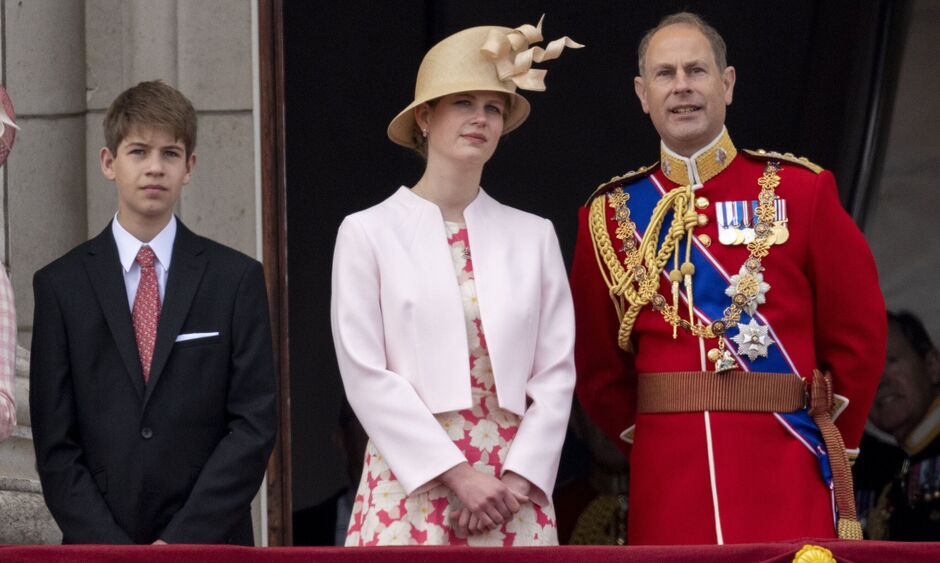 James, Louise and Prince Edward on balcony