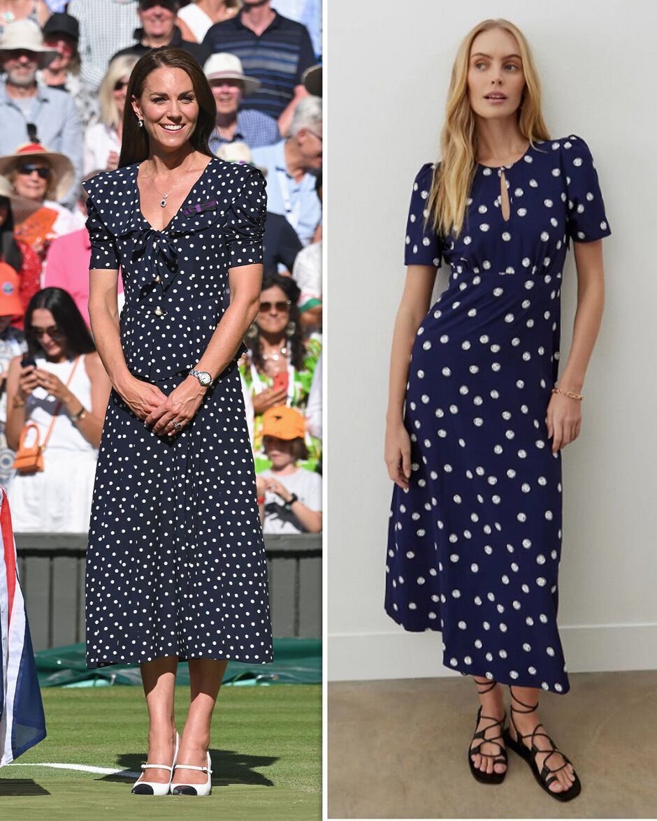 kate polka dot dress wimbledon