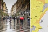 spain balearics weather warning storm rain maps