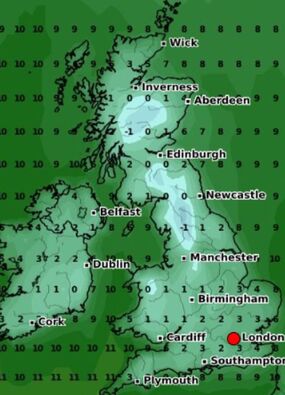 uk cold weather maps exact date