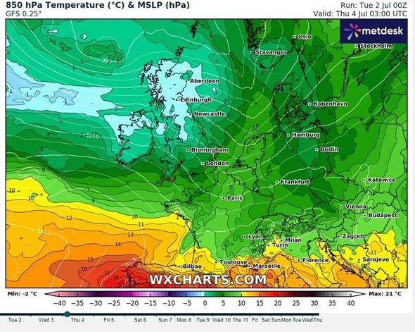 Map shows sub zero temperatures in UK