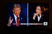 donald trump kamala harris debate voice