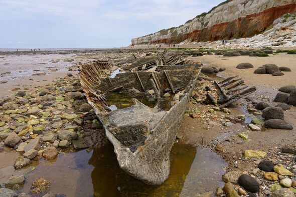 The rusted remains of the Steam Trawler Sheraton 