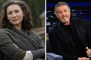 outlander caitriona balfe sylvester stallone giraffe height joke starz