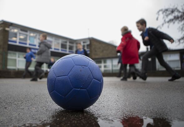 School children in playground