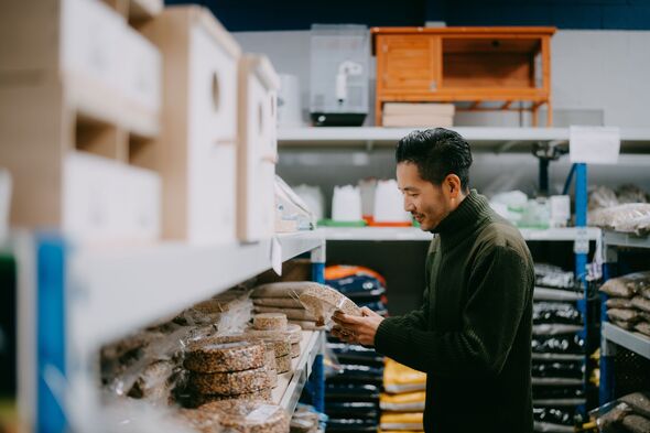 Customer looking at product in store