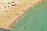 Cornwall beach tourists Pedn Vounder 