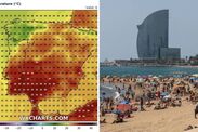 europe weather maps october heatwave spain